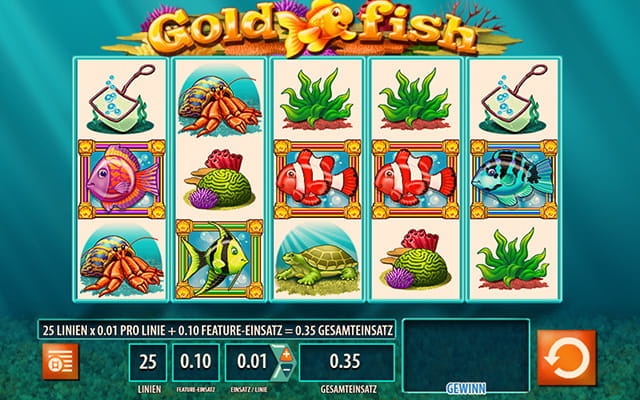 Zu sehen sind die Walzen des Slots Gold Fish.