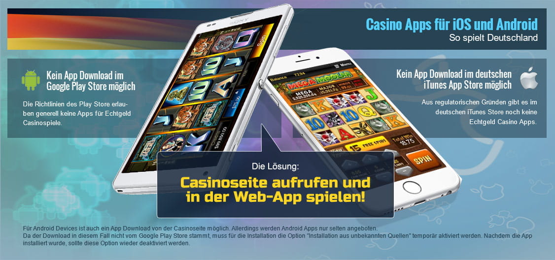 Warum man im Play Store und bei iTunes keine Echtgeld Casino Apps für Slots herunterladen kann