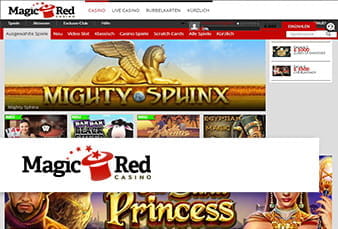 Das Bild zeigt das mobile Casino von MagicRed.
