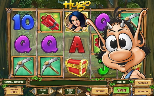 A preview of the Hugo video slot.