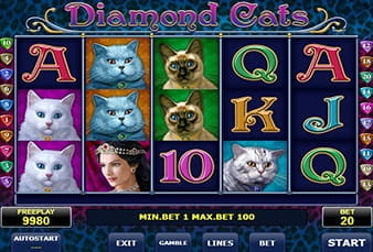 The mobile slot Diamond Cats