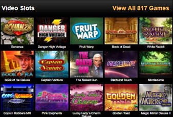 A mobile view of the Videoslots mobile slot library