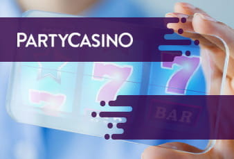 Slot imagery from PartyCasino along with a scanable QR code.