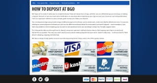Overview of all accepted payment methods at BGO