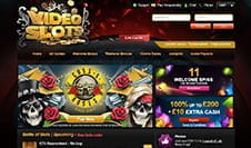 The homepage of Videoslots Casino