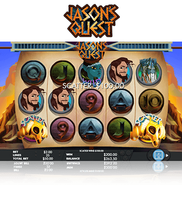 Jason's Quest slot game in-game view