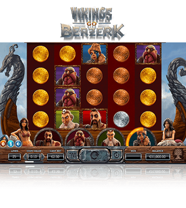 The Vikings Go Berzerk slot game in play.