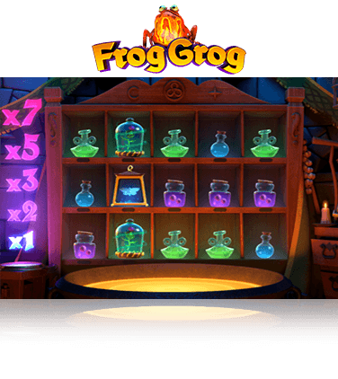 In-game view of Frog Grog slot