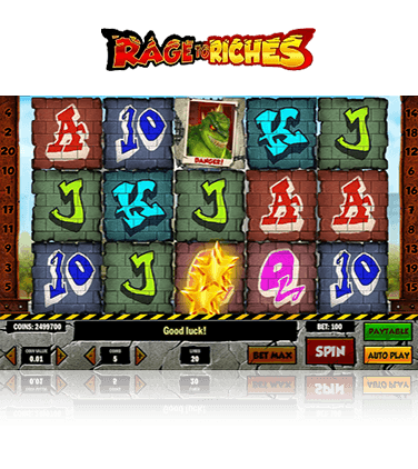 In-game view of the Rage to Riches slot