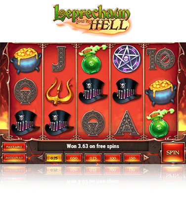 In-game view of Leprechaun Goes to Hell slot