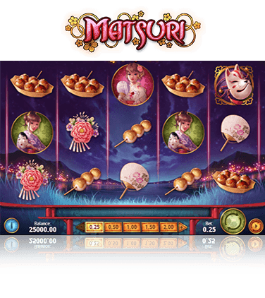 In-game view of the Matsuri slot