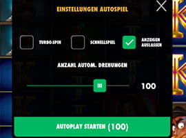 Autoplay Funktion bei Curse of the Werewolf Megaways