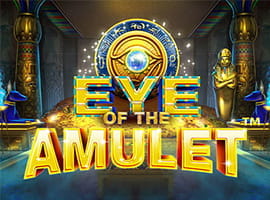 Zu sehen ist das Logo des Spielautomaten mit dem namensgebenden Amulett.
