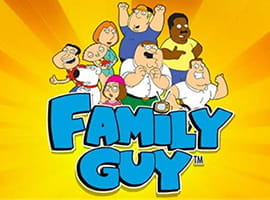 Das Family Guy Logo und die Hauptfiguren sind zu sehen.