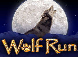 Zu sehen ist ein Wolf, der den Vollmond anheult. Darunter könnt ihr den Namen des Slots lesen, wobei der Buchstabe O in dem Wort Wolf durch eine Tatze ersetzt wurde.