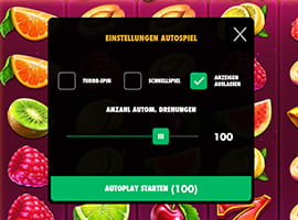 Die Autoplay Funktion des Juicy Fruits Slots