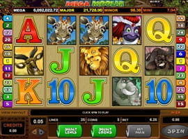 Basisspiel Mega Moolah Slot