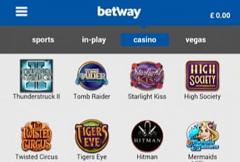 Die Spielauswahl der Slots in der Betway App