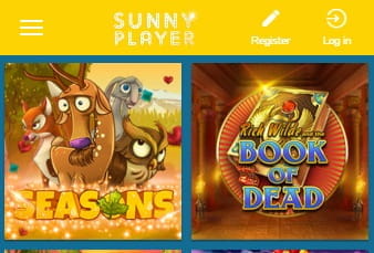 Die Lobby und Spielauswahl in der SunnyPlayer App