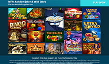 Die Startseite des Platin Casinos
