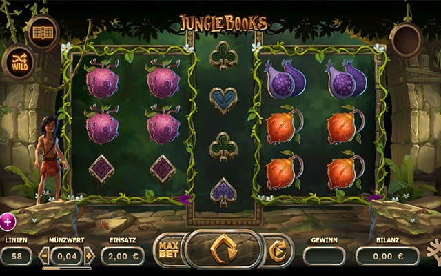 Der Spielablauf des Slots Jungle Books mit Mogli als Gastgeber.