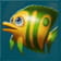 Gelbgrünes Fisch-Symbol im Golden Fish Tank Slot