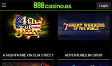 Portadas de algunas populares slots del casino móvil del 888casino.