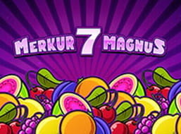 Se muestra el nombre Merkur, el número 7 y la palabra magnus sobre un fondo morado.