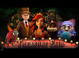 Presentación de la slot Treasure Fair en la que se muestran un mono circense, un gentleman, una mujer y una adivina.