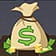 El símbolo muestra un saco lleno de billetes con el símbolo del dólar.