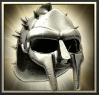 El símbolo wild está representado por un casco de gladiador.