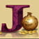 La letra J, un recipiente dorado y monedas de oro.