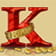 La letra K, rodeada por un collar de oro.