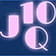 Símbolo de una J en color rosa claro y con el borde blanco. 