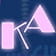 Símbolo de una K en color rosa claro y con el borde blanco. 