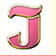 Símbolo de la letra J de color rosa.
