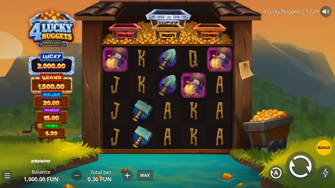 4 Lucky Nuggets Demo Game