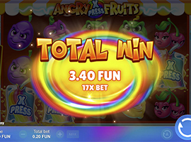 A Big Win on the Angry Fruits Xpress Slot Machine