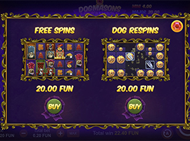 The Buy Bonus on the Dogmasons MegaWOOF Online Slot