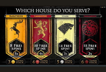 The Free Spins Bonus Round in Game of Thrones 243 Ways
