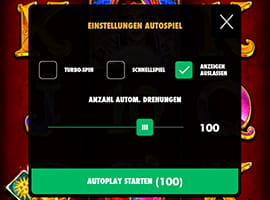 Autoplay Funktion am Madame Destiny Slot