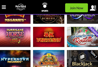 Screenshot of the Hard Rock Online Casino App NJ
