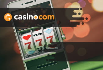 A hovering QR code on top of a mobile landing page of Casino.com