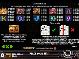 Power of Thor Megaways Payouts