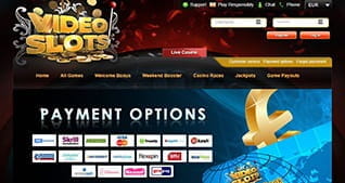 Payment methods at Videoslots in overview