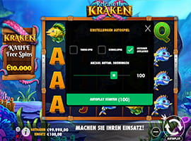 Das Autoplay Feature am Release the Kraken Slot