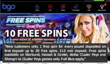 The homepage of BGO Casino