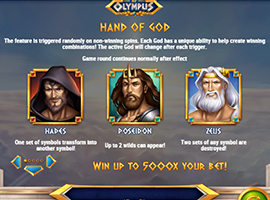 The Hand of God on the Rise of Olympus Online Slot