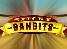The Sticky Bandits Slot game logo.