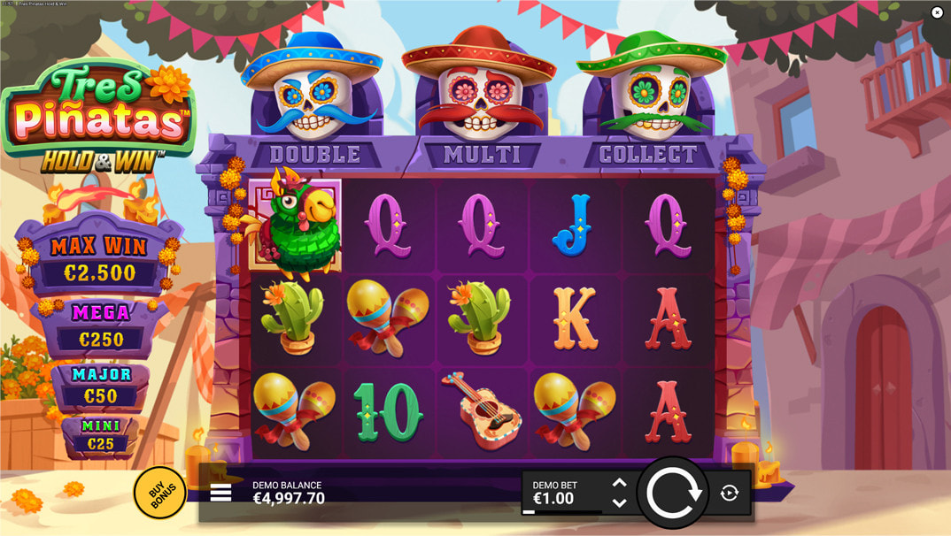 Tres Pinatas Hold & Win Demo Game